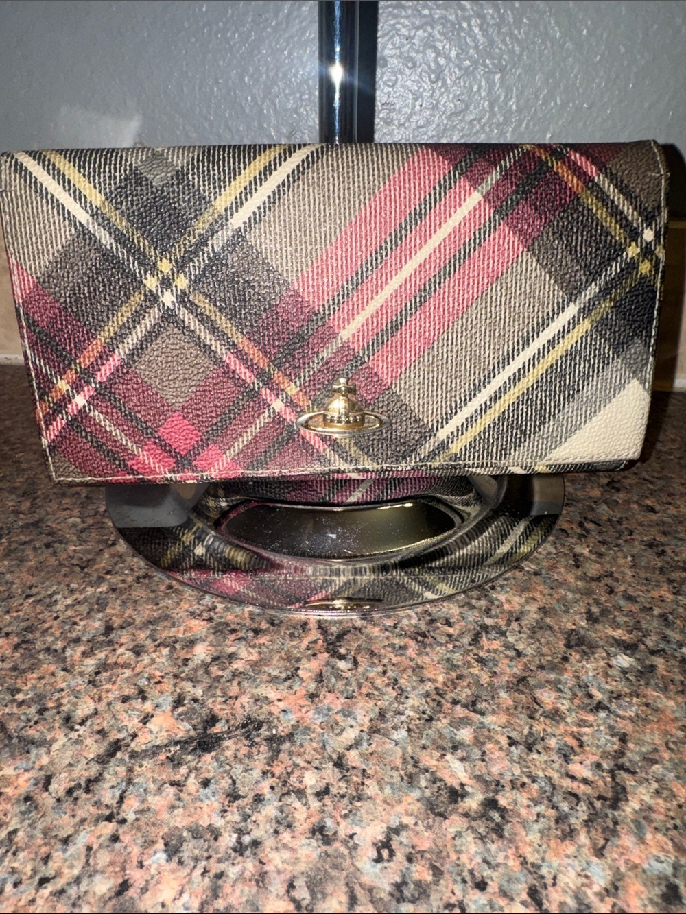 Vivienne Westwood Plaid leather long Wallet GUC